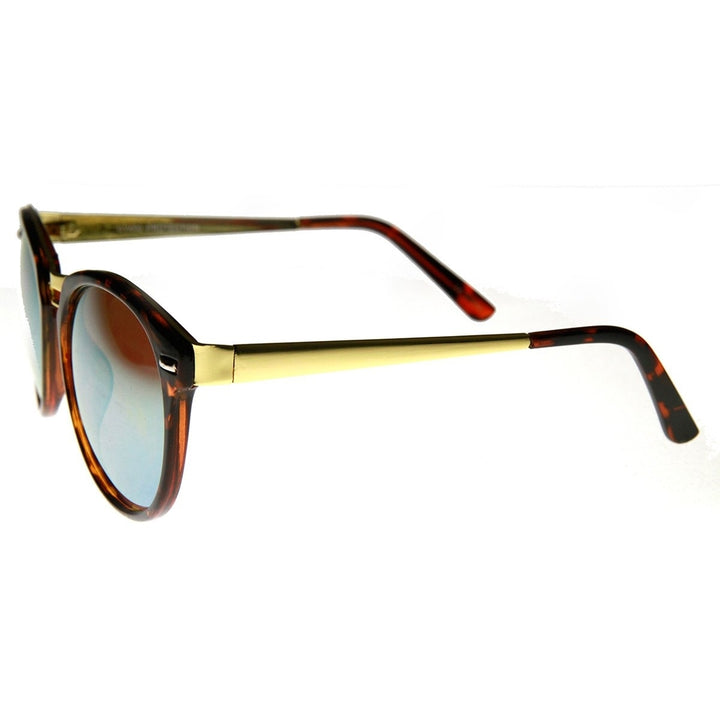High Fashion Design Metal Temple Color Mirror Lens Round P3 Sunglasses Image 2