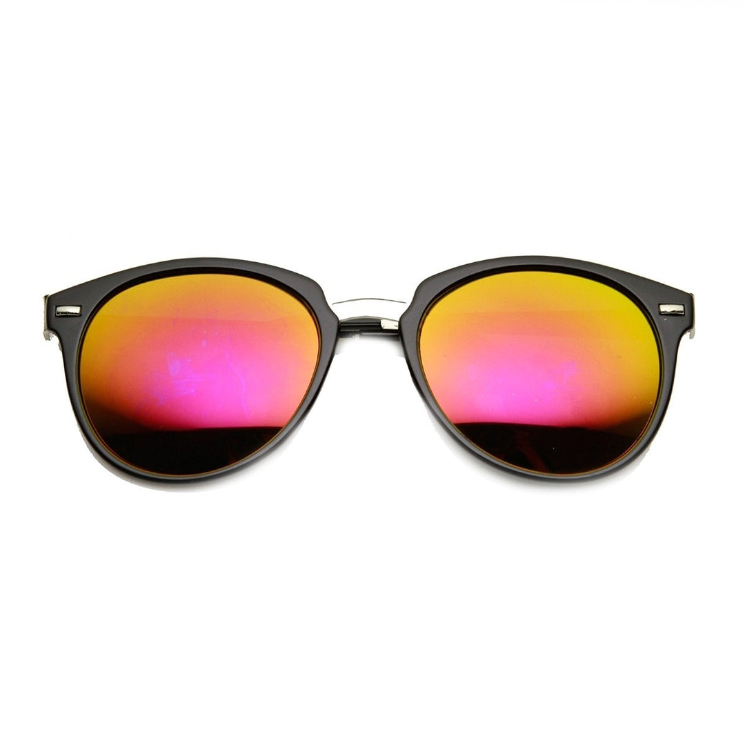 High Fashion Design Metal Temple Color Mirror Lens Round P3 Sunglasses Image 4