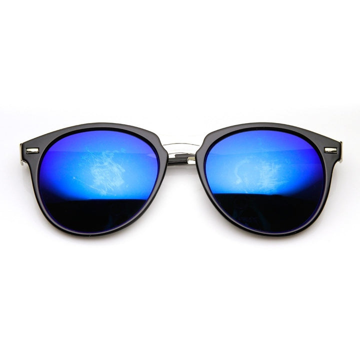 High Fashion Design Metal Temple Color Mirror Lens Round P3 Sunglasses Image 6