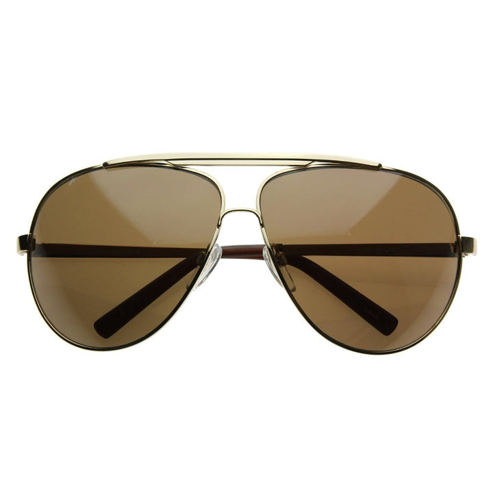 fine Full Frame Big X-Large Oversized Metal Aviator Sunglasses Image 1