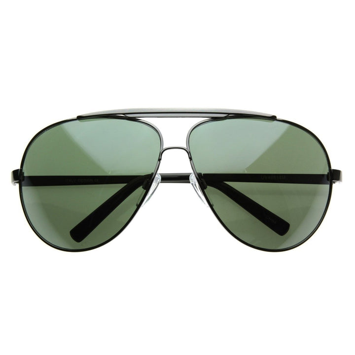 fine Full Frame Big X-Large Oversized Metal Aviator Sunglasses Image 4