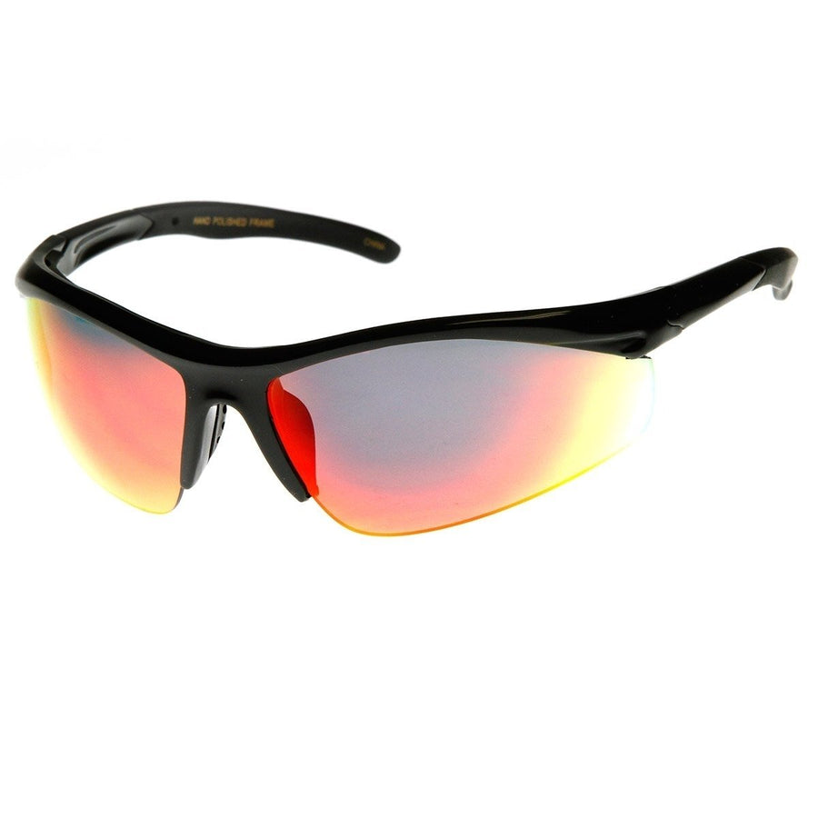 fine Semi-Rimless Sports Wrap Sunglasses UV Protection Cycling Running Image 1