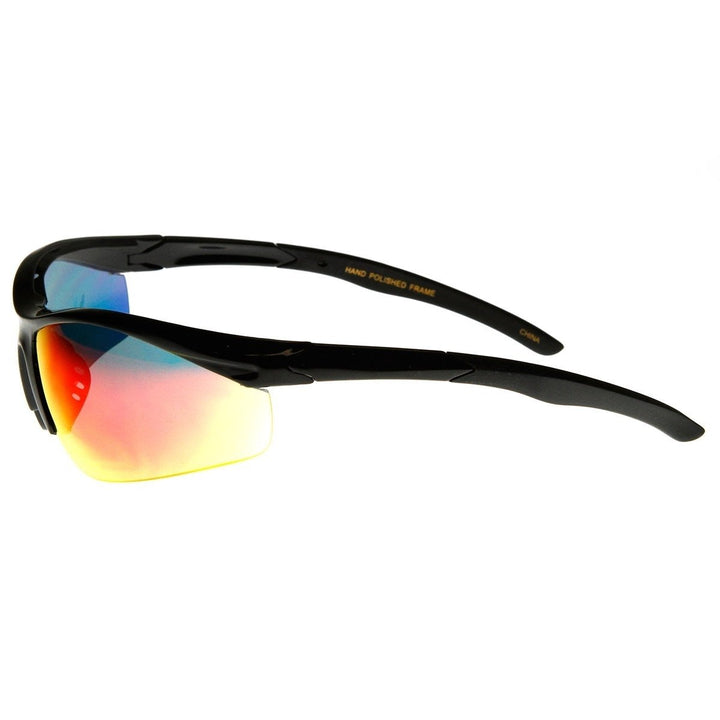 fine Semi-Rimless Sports Wrap Sunglasses UV Protection Cycling Running Image 3