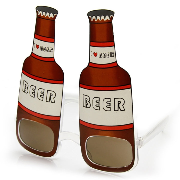 I love Beer Beer Bottle Drinking Celebration Funny Party Sunglasses Image 2