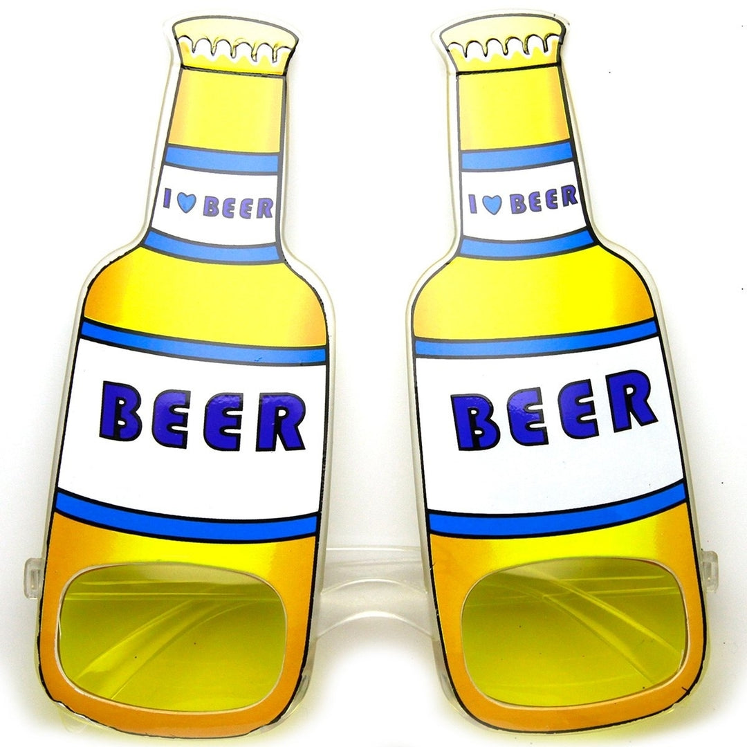 I love Beer Beer Bottle Drinking Celebration Funny Party Sunglasses Image 4