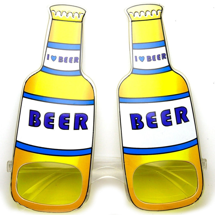 I love Beer Beer Bottle Drinking Celebration Funny Party Sunglasses Image 4