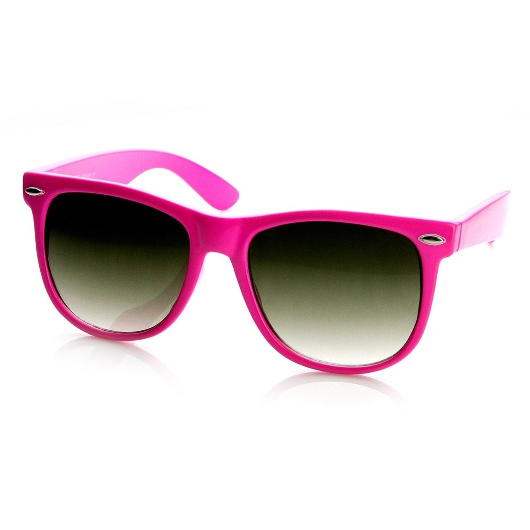 Large Classic Candy Shell Colored 54mm Horn Rimmed Sunglasses Image 1
