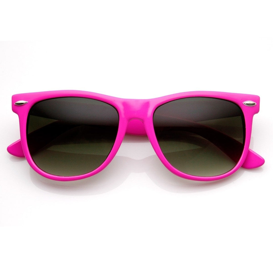 Large 54mm Horn Rimmed Sunglasses in Colorful Candy Coated Frame UV Protection Image 2