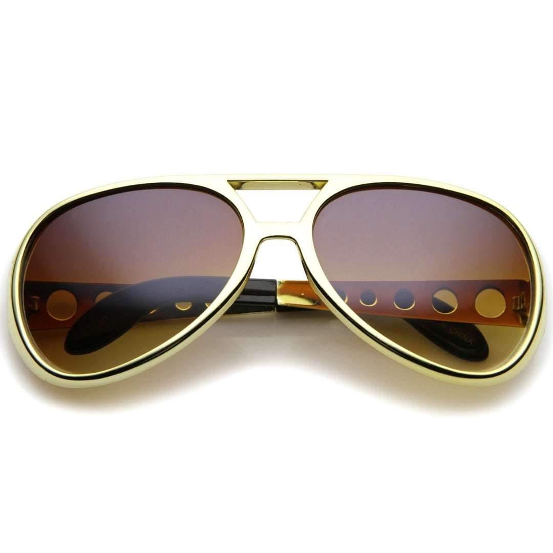 Large Elvis King Of Rock and Roll Aviator Sunglasses 63mm Image 1