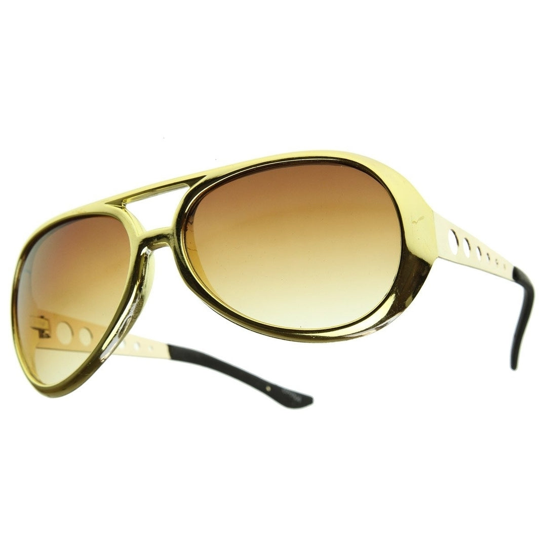 Elvis Sunglasses TCB Aviator Large Rock and Roll Replica UV Protection Acetate Frame Image 4