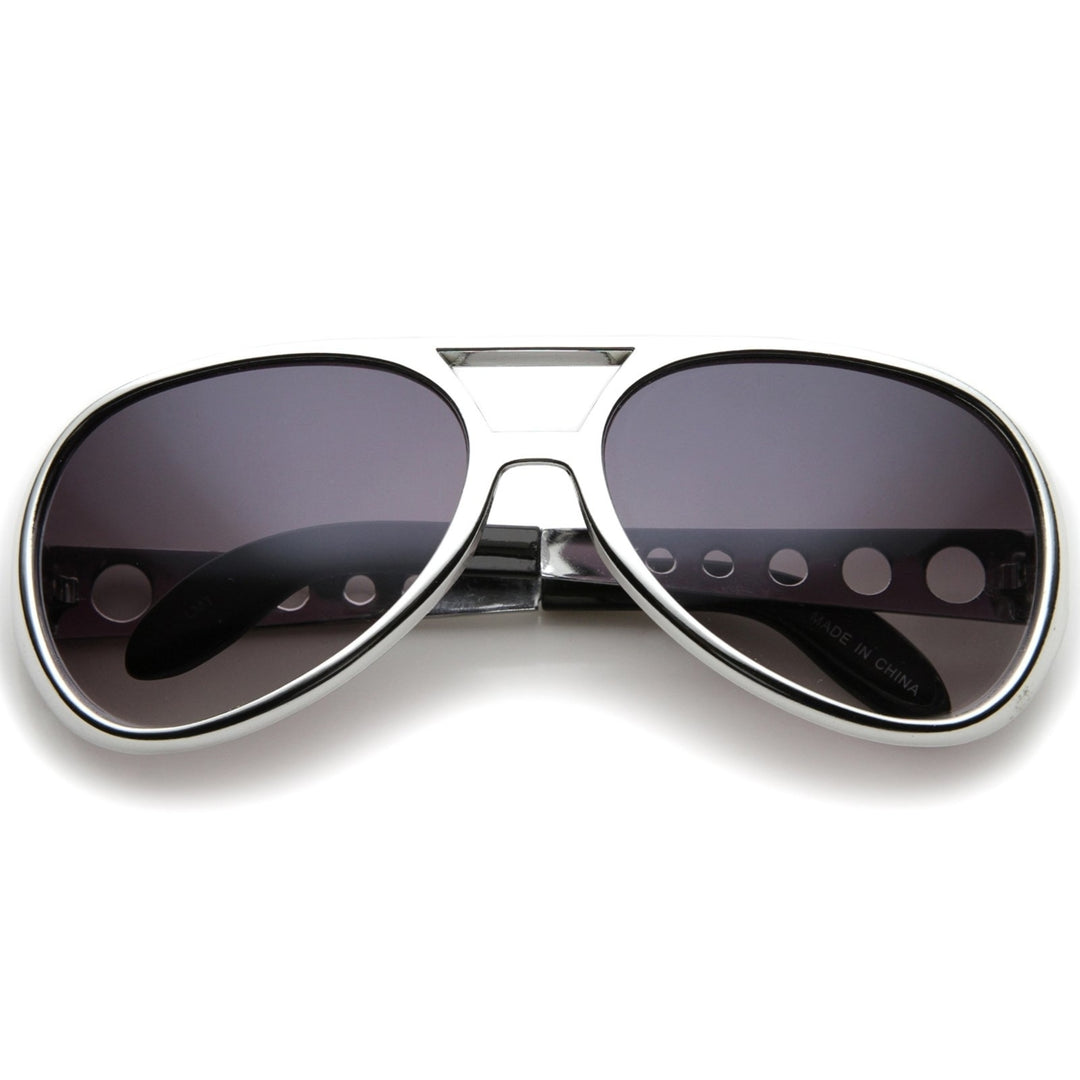 Large Elvis King Of Rock and Roll Aviator Sunglasses 63mm Image 4