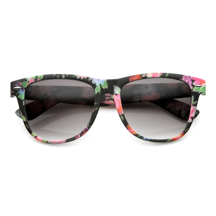 Floral Print Cat-Eye Sunglasses Women Horn Rimmed UV Protection 53mm Lens Image 6