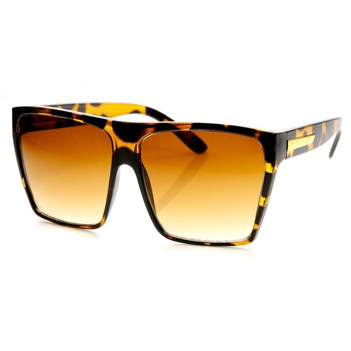 Large Oversized Retro Fashion Square Flat Top Sunglasses Image 2