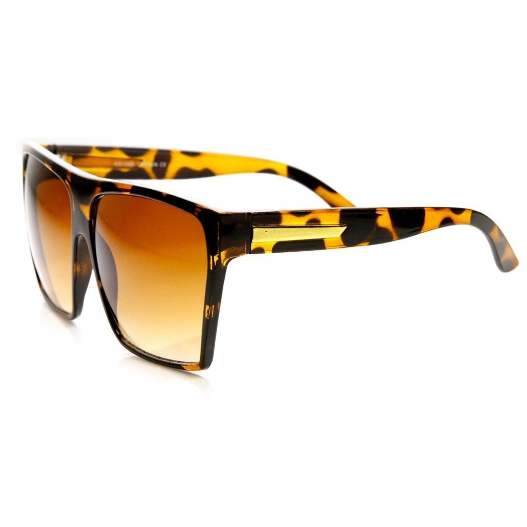 Large Oversized Retro Fashion Square Flat Top Sunglasses Image 3