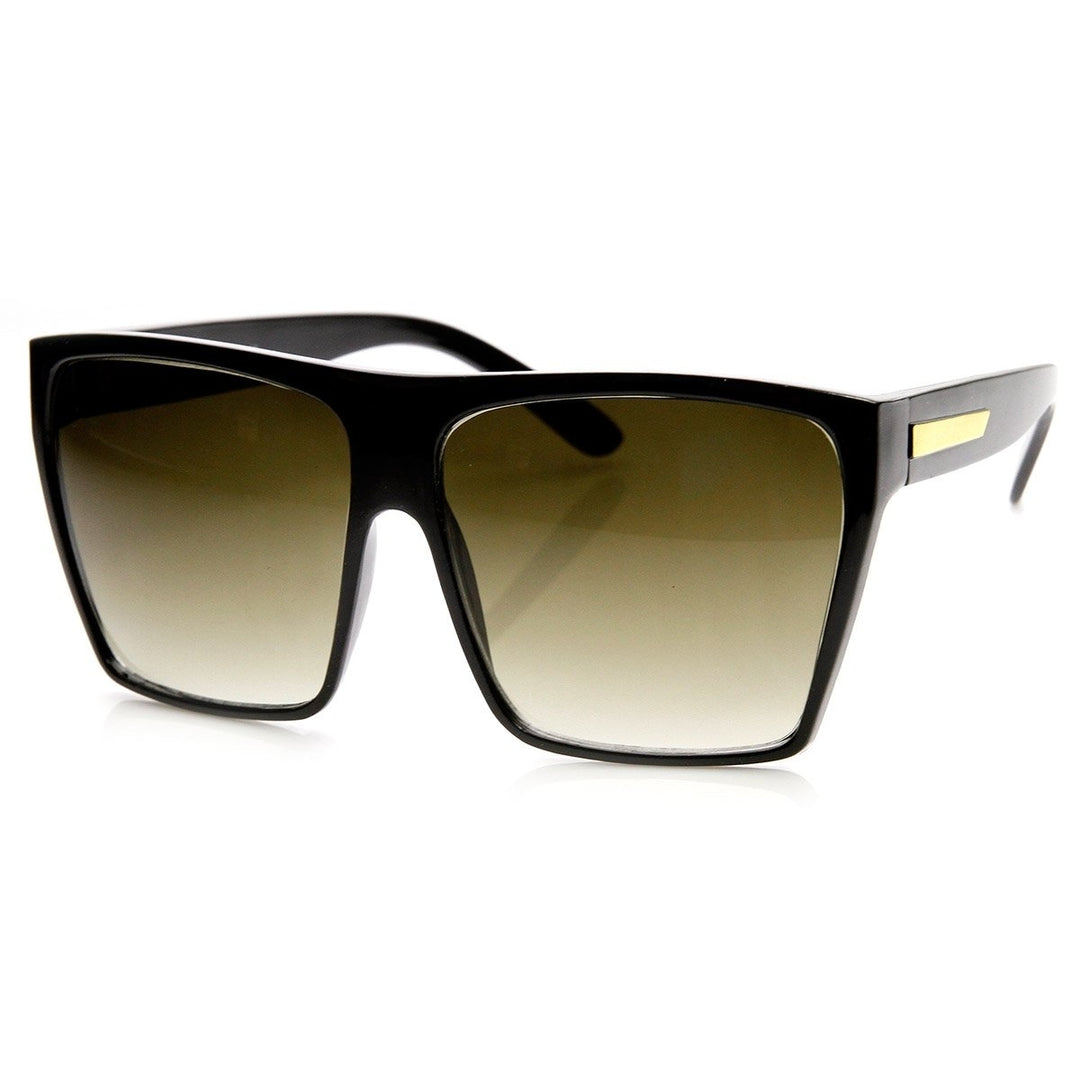 Large Oversized Retro Fashion Square Flat Top Sunglasses Image 4