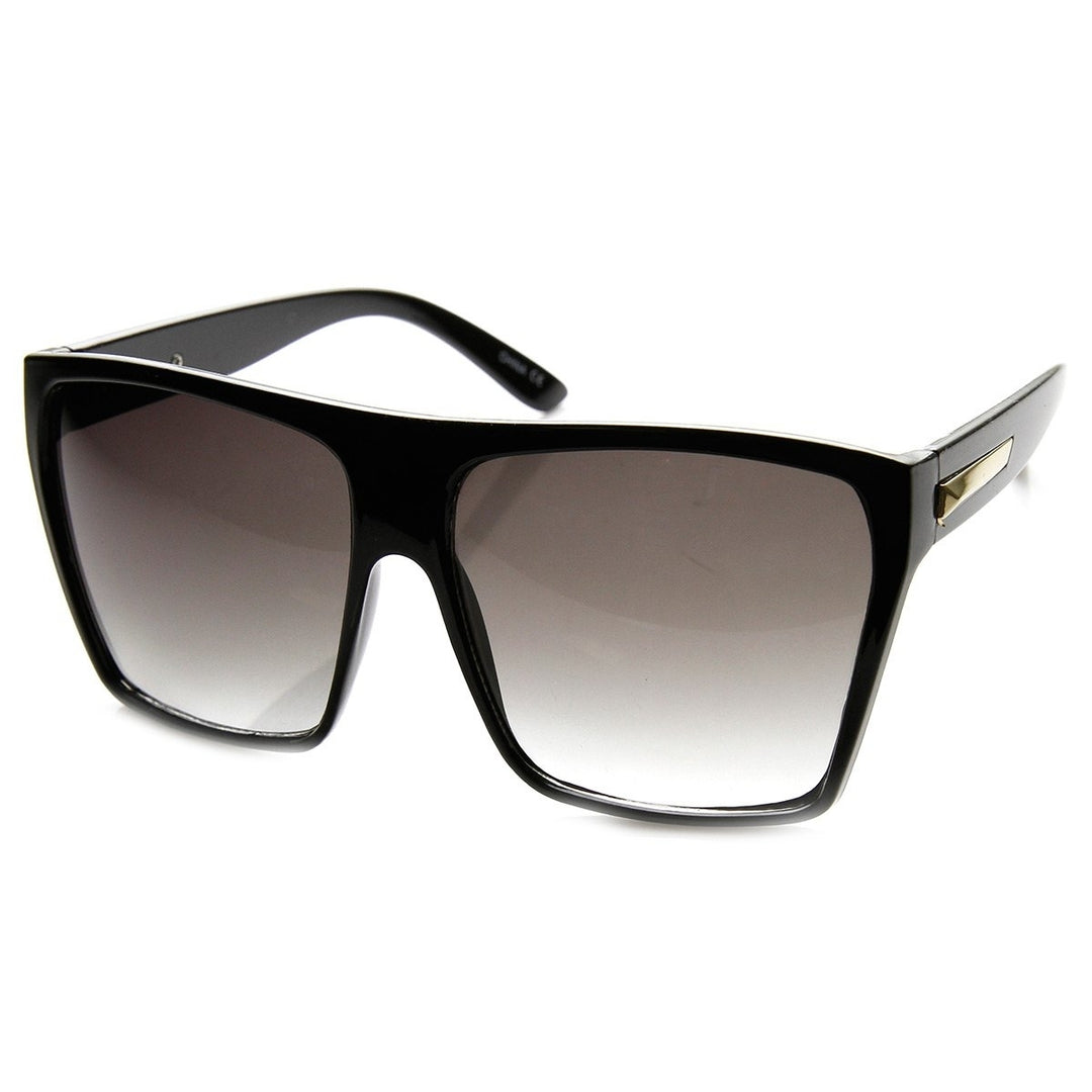 Large Oversized Retro Fashion Square Flat Top Sunglasses Image 6