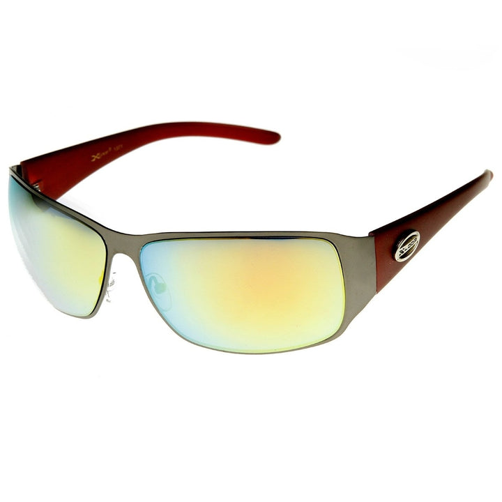 Large Square Metal Frame X-Loop Brand Sports Sunglasses Image 1