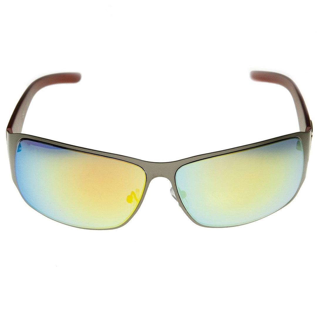 Large Square Metal Frame X-Loop Brand Sports Sunglasses Image 2