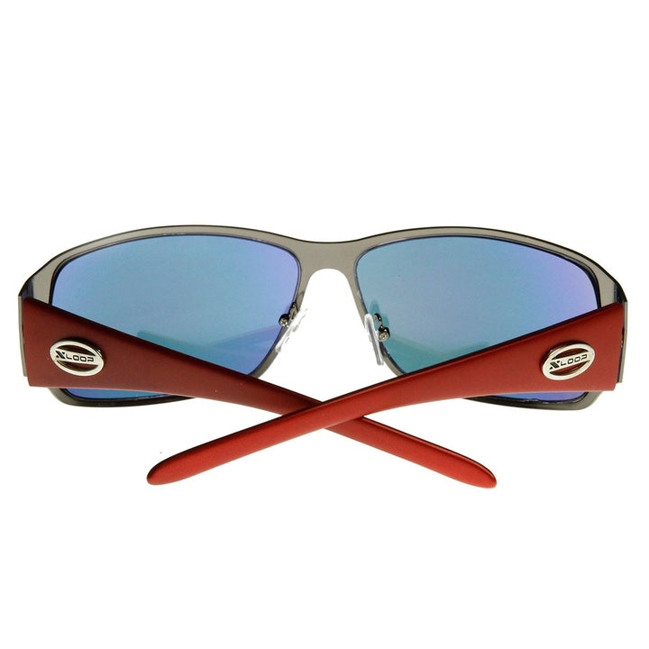 Large Square Metal Frame X-Loop Brand Sports Sunglasses Image 4