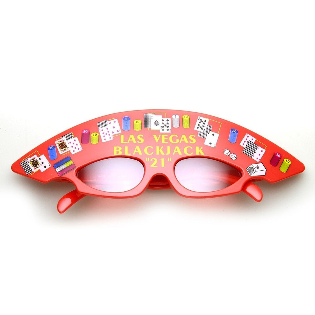 Las Vegas Blackjack Party Sunglasses Novelty Dealer Table UV400 Protection Image 1