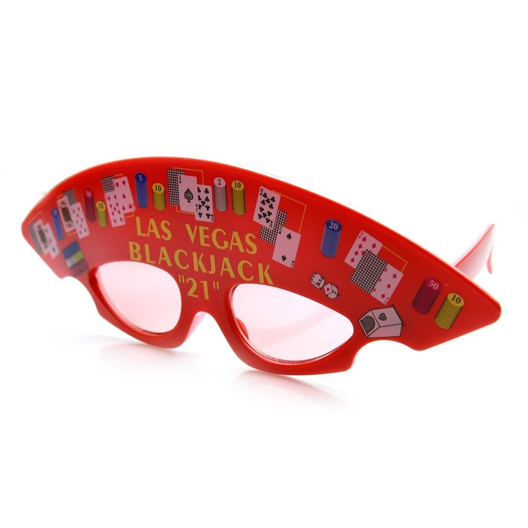 Las Vegas Blackjack Party Sunglasses Novelty Dealer Table UV400 Protection Image 2