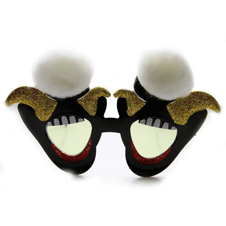 Furry Jester Clown Novelty Sunglasses Color Tinted Lenses Party Costume Accessory Image 4