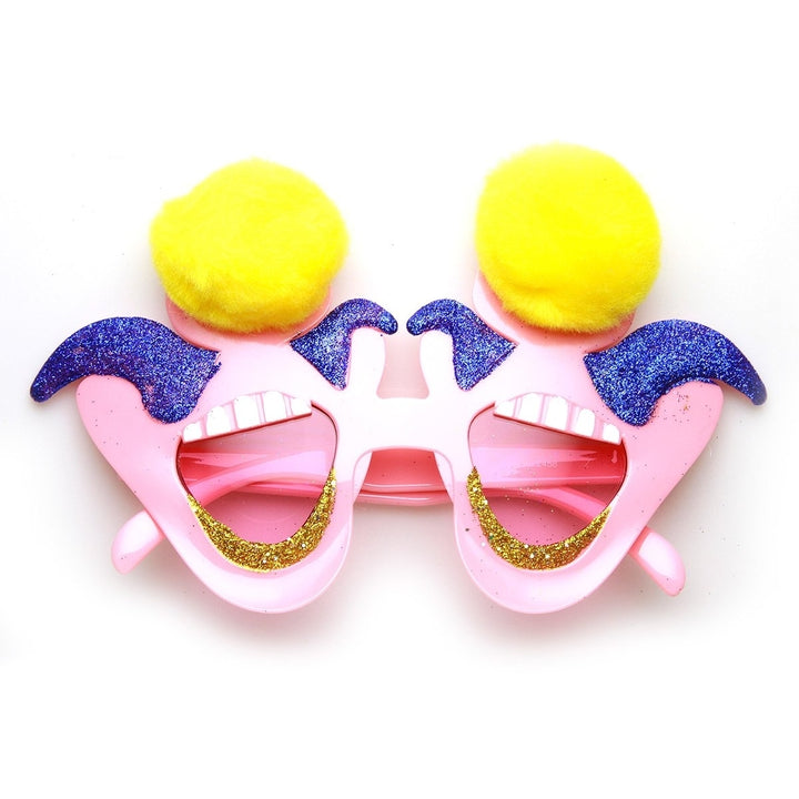 Furry Jester Clown Novelty Sunglasses Color Tinted Lenses Party Costume Accessory Image 4