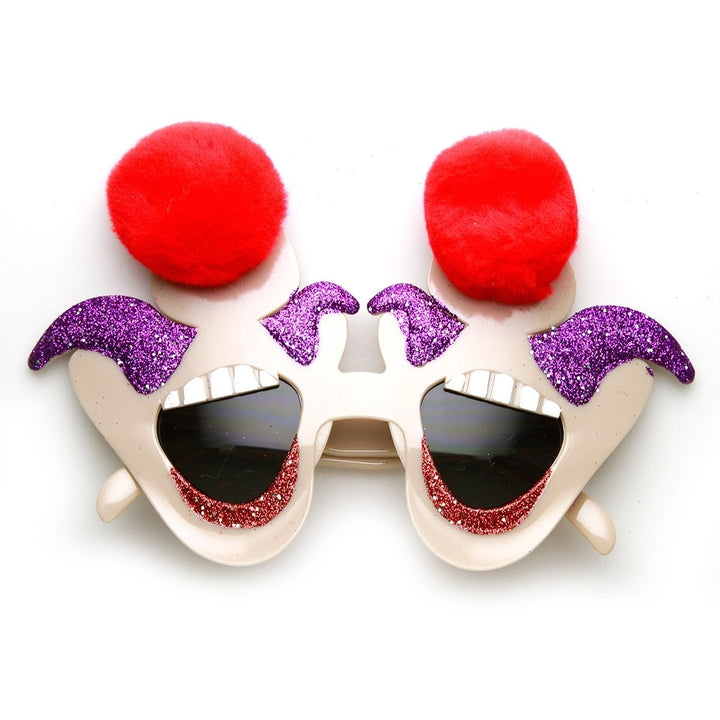 Furry Jester Clown Novelty Sunglasses Color Tinted Lenses Party Costume Accessory Image 6