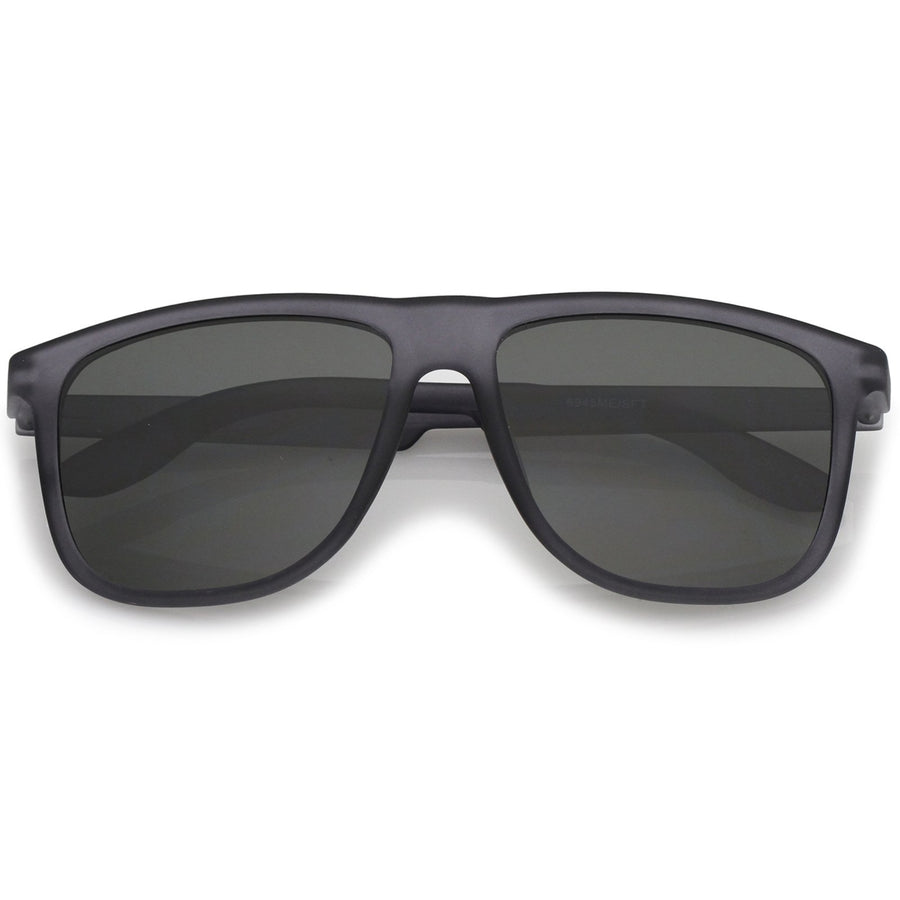Lifestyle Rubberized Matte Finish Flat Top Square Sunglasses 55mm Image 1