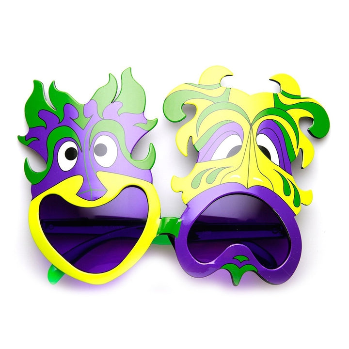 Mardi Gras Comedy Tragedy Mask Novelty Sunglasses Party Accessories Costume Image 1