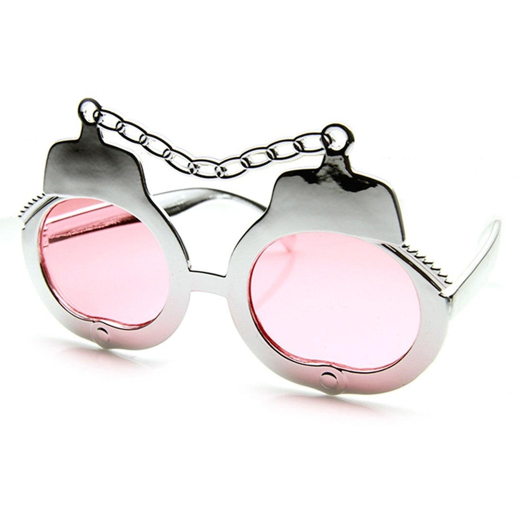 Metallic Handcuff Cuffs Bachelorette Wedding Party Sunglasses Image 2