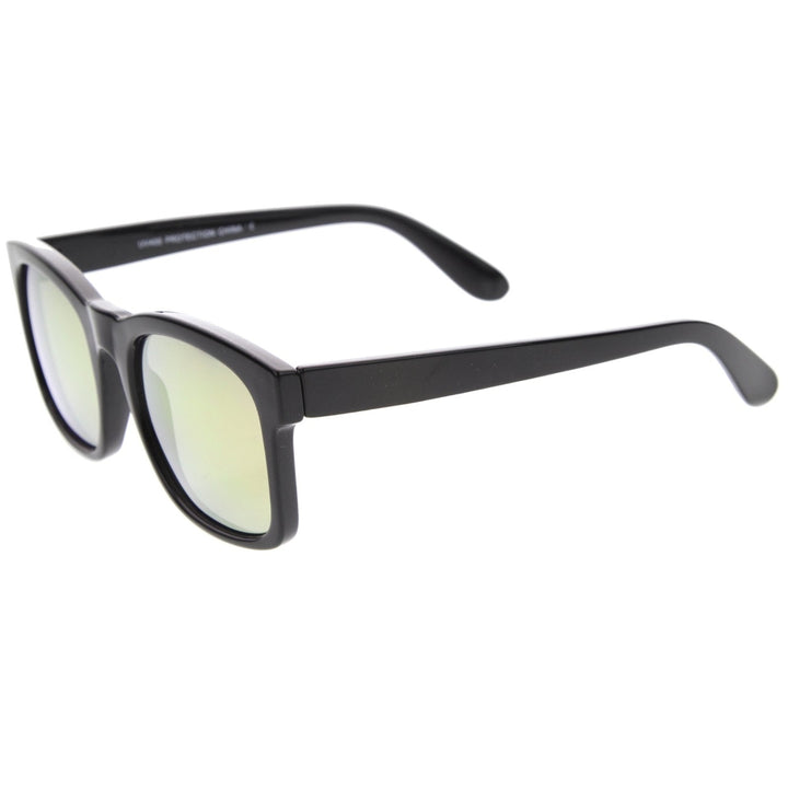 Oversized Bold Frame Flash Mirror Horn Rimmed Sunglasses 61mm UV400 Protection Image 2