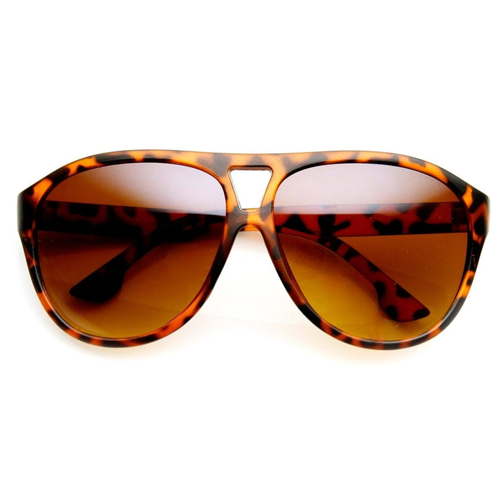 Modern Fashion Oversized Matte Finish Plastic Aviator Sunglasses Image 1