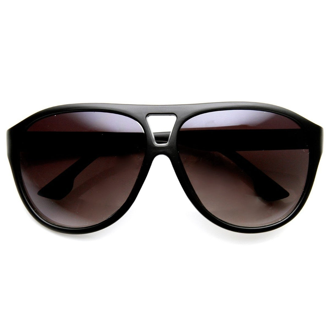 Modern Oversized Matte Finish Plastic Aviator Sunglasses UV400 Protection 60mm Image 4