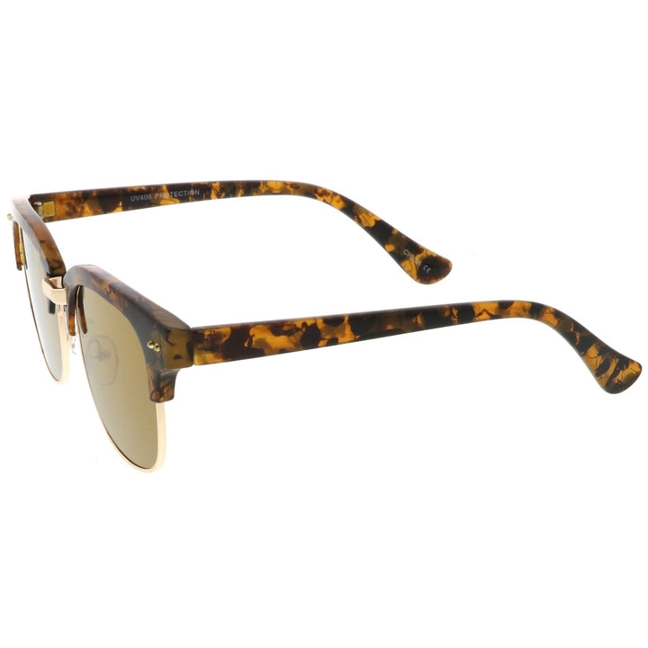 Modern Marble Print Horn Rimmed Square Flat Lens Sunglasses 51mm UV400 Image 3