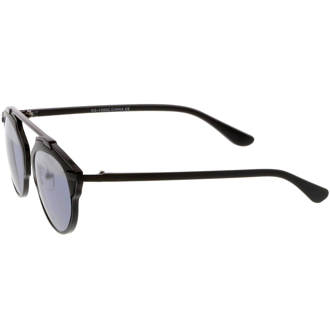 Modern Metal Crossbar Partial Mirrored Lens Pantos Aviator Sunglasses 48mm Image 3