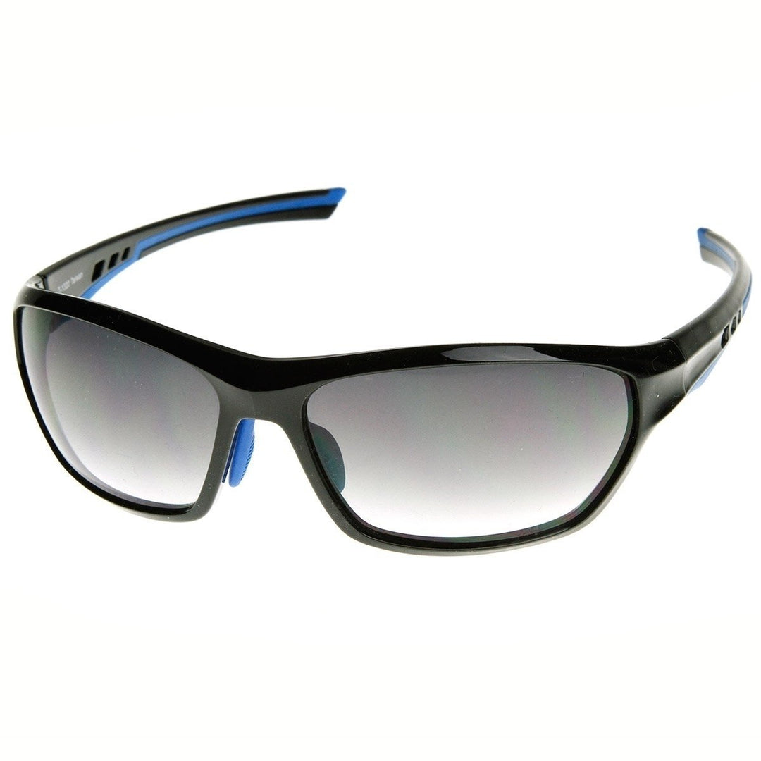 Modern TR90 Two-Tone Sport Sunglasses Ventilated Frame UV Protection 66mm Lens Image 1