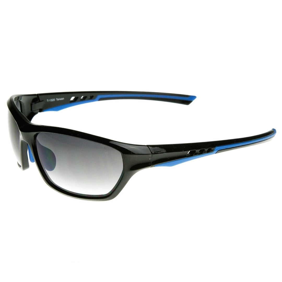 Modern TR90 Two-Tone Sport Sunglasses Ventilated Frame UV Protection 66mm Lens Image 3