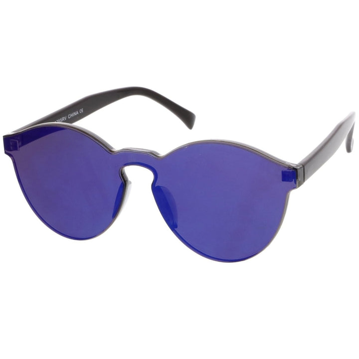 One Piece Rimless Colored Mirror Sunglasses 60mm Ultra-Bold PC Lens Image 2