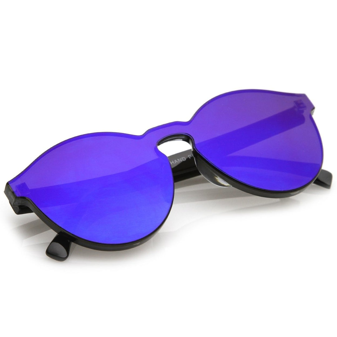 One Piece Rimless Colored Mirror Sunglasses 60mm Ultra-Bold PC Lens Image 4