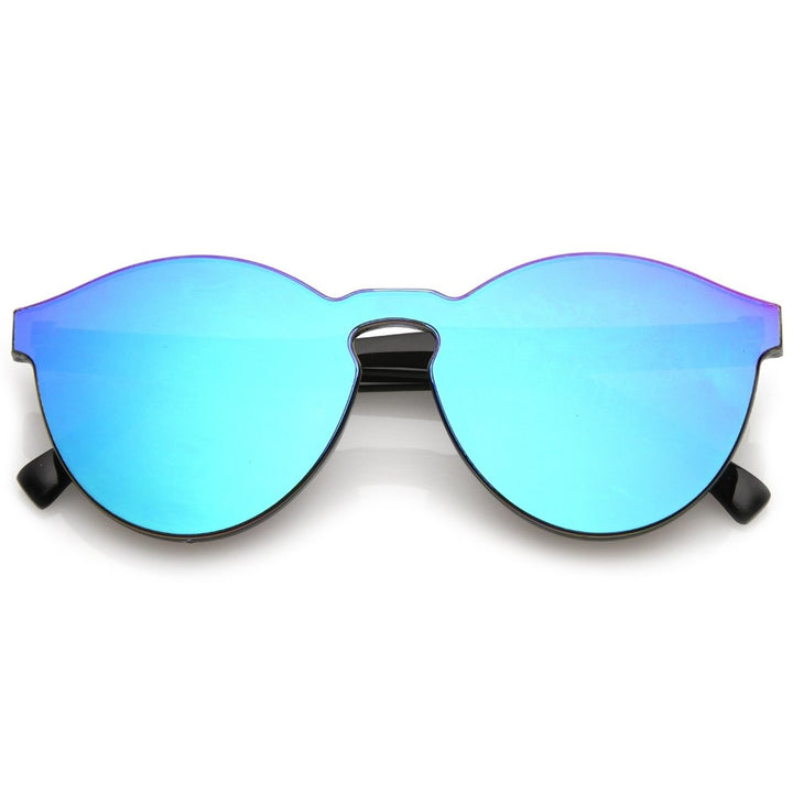 One Piece Rimless Colored Mirror Sunglasses 60mm Ultra-Bold PC Lens Image 4