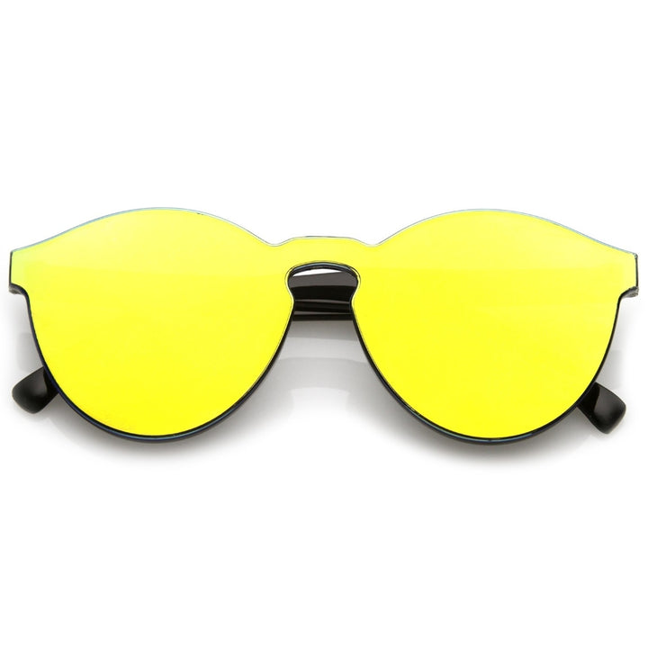 One Piece Rimless Colored Mirror Sunglasses 60mm Ultra-Bold PC Lens Image 6