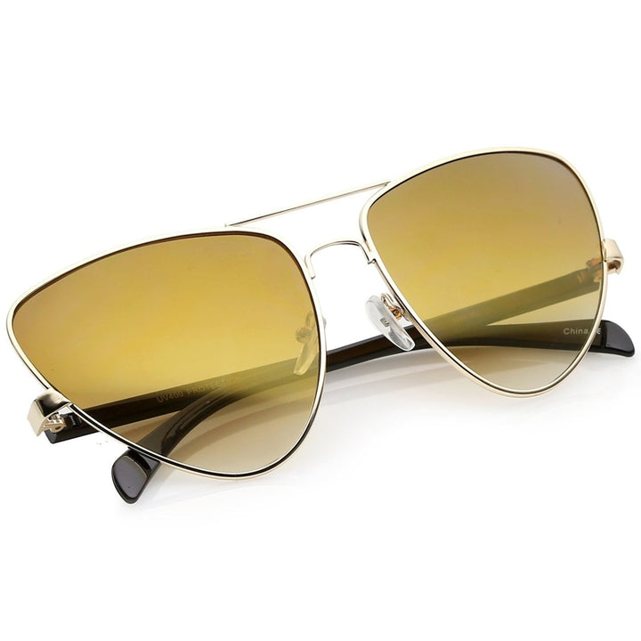 Oversize Cat Eye Sunglasses 60mm Metal Crossbar Colored Mirror UV400 Protection Image 4