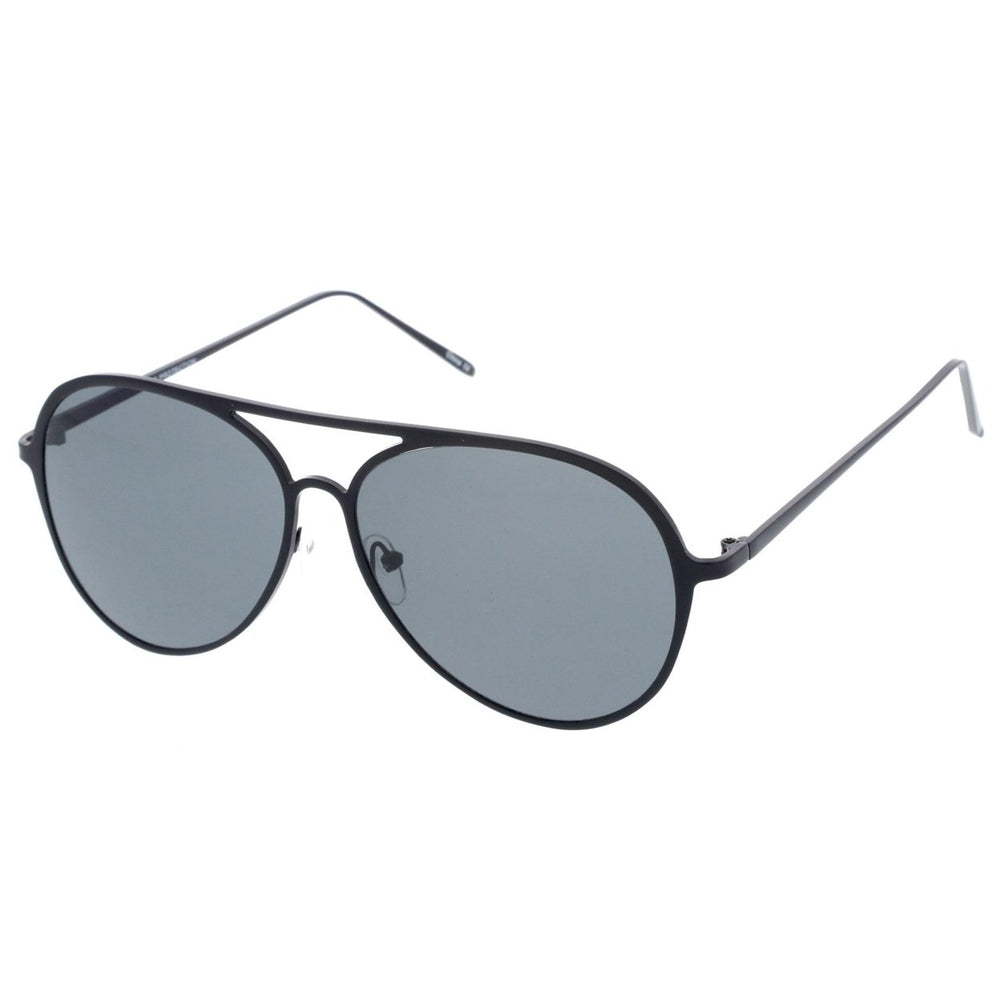 Oversize Metal Frame Aviator Sunglasses 58mm Double Nose Bridge Slim Temples Image 2