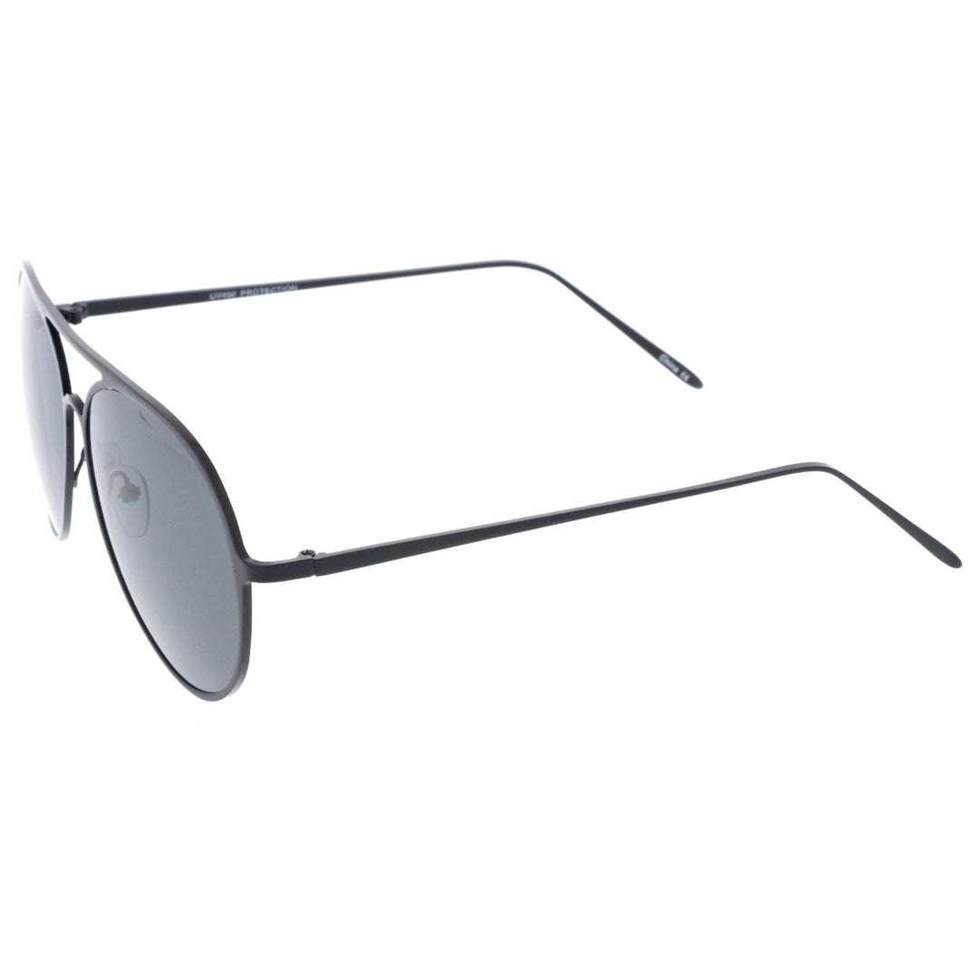 Oversize Metal Frame Aviator Sunglasses 58mm Double Nose Bridge Slim Temples Image 3