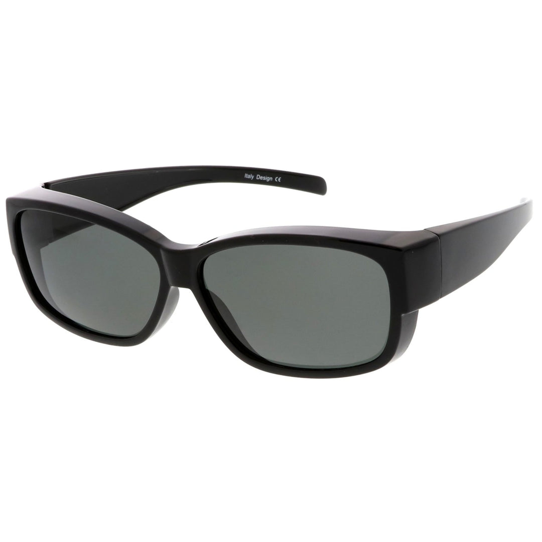 Oversize Thick Rectangle Sunglasses Polarized Lens With Tapered Wide Arms 59mm Image 6