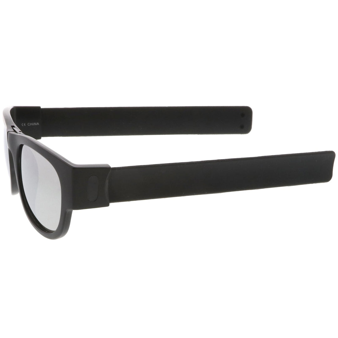 Portable Rubber Snap Arms Square Mirror Lens Foldable Horn Rimmed Sunglasses 53mm Image 3