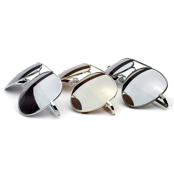 Premium Mirrored Aviator Sunglasses Spring Loaded Temples Polycarbonate UV Lens Image 6