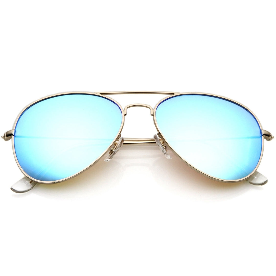Premium Nickel Plated Frame Multi-Coated Mirror Lens Aviator Sunglasses 59mm Image 1