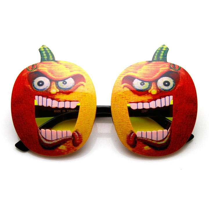 Pumpkin Head Laughing Angry Silly Novelty Halloween Party Sunglasses Image 4